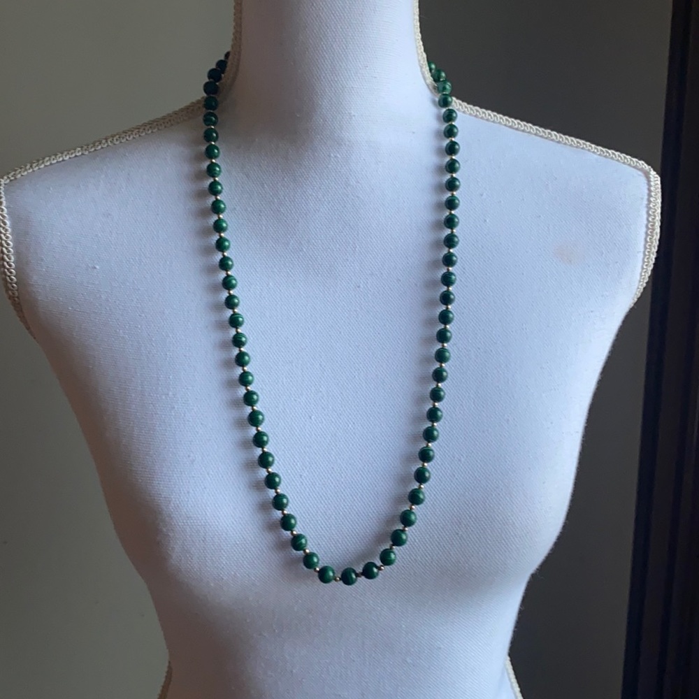 Gumdrop Beaded Necklace in Malachite main image 1